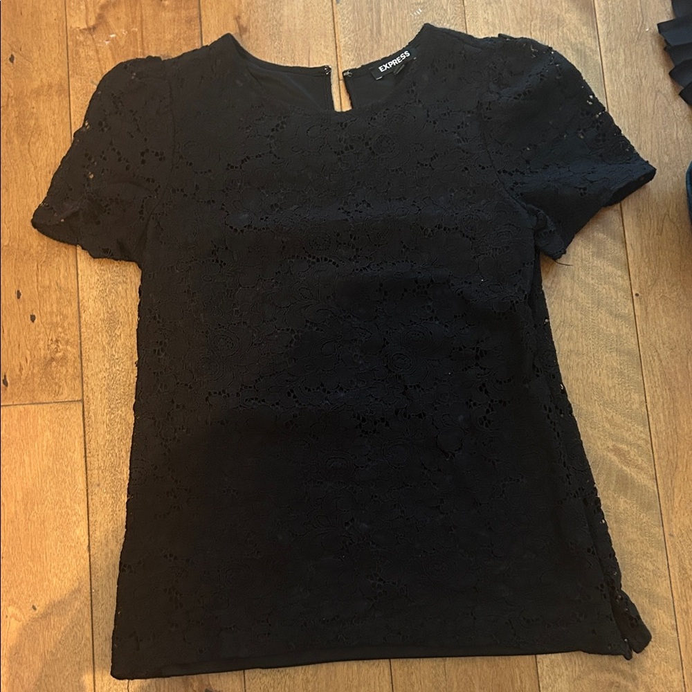 Express Black Lace Blouse